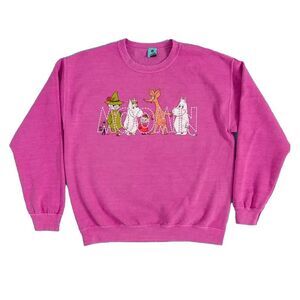 Moomin Unisex Adult Vintage Washed 80th Sweatshirt / Pink